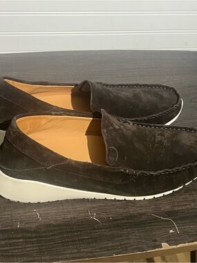 OluKai Ka’A Dark Brown Java Italian Suede Slip On Loafers Size 10 NWOT